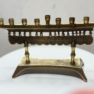 Vintage Brass Menorah - Gold Tone